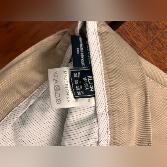 NWT 34 Waist flat front khaki straight leg Matchstick pants - Picture 4 of 8